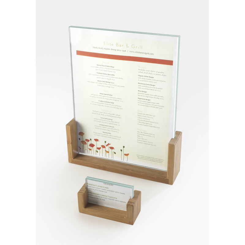 Porte-cartes en U, Bambou, H 2 po x l 3,5 po x P 1 po