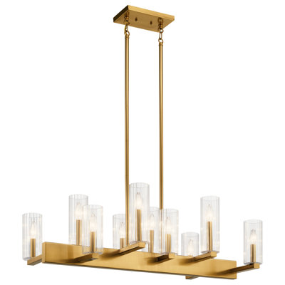 Luminaire suspendu linéaire à 10 lumières pour îlot de cuisine LaGrange