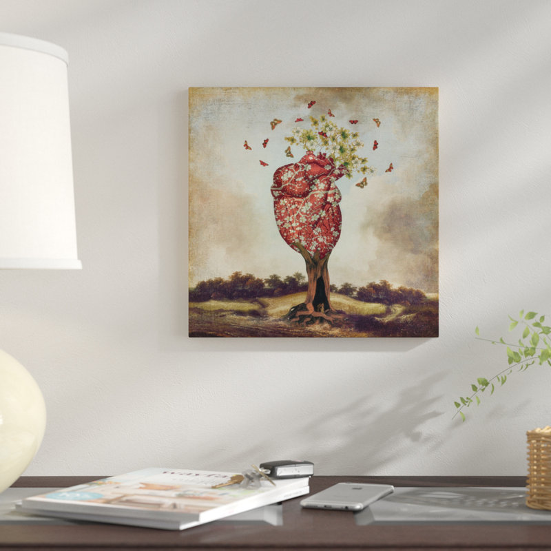 « love tree », reproduction d’impression sur toile, H 12 po x l 12 po x P 1,5 po, Toile tendue, Pas de tapis