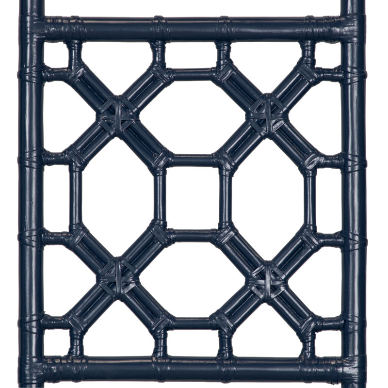 Lit plateforme à dossier en treillis, Bleu marine, Simple