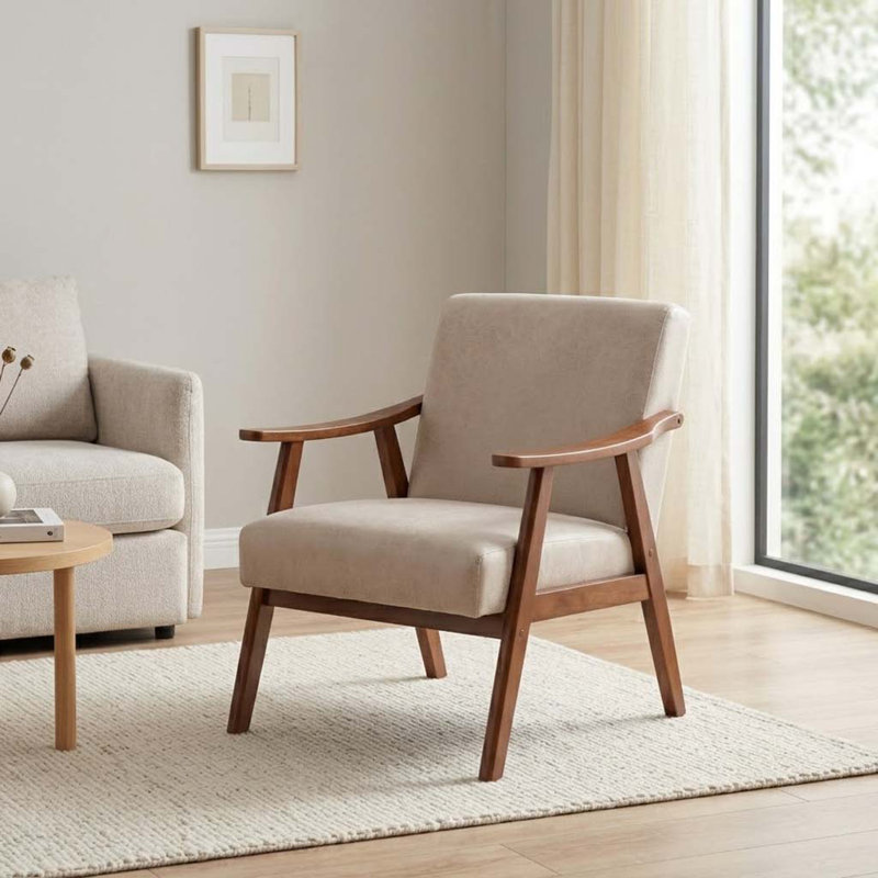 Fauteuil de réception Maret 30,71 po, Tissu de couleur chameau clair Tech