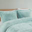 Édredon très long à poil long très grand / très grand - rembourrage bleu chaud l 104 po x l 90 po l 2 taies décoratives l 20 po x l 36 po-117583545