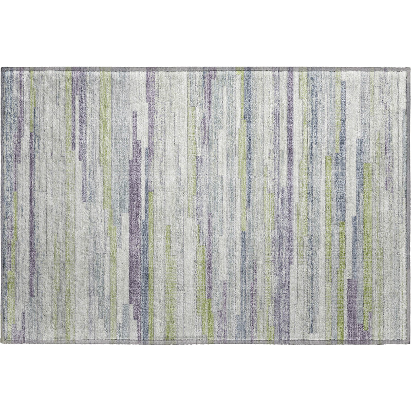 Premium Machine Washable Ansley Stripes Rug, Rectangle 1'8" x 2'6"
