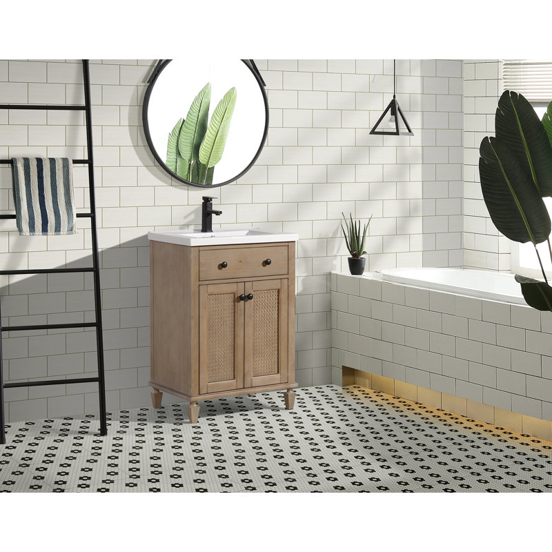 Annie 24" Weathered Fir Bathroom Vanity with Ceramic Sink