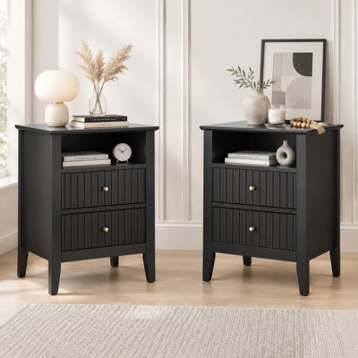 Table de chevet 2 tiroirs Amberrae