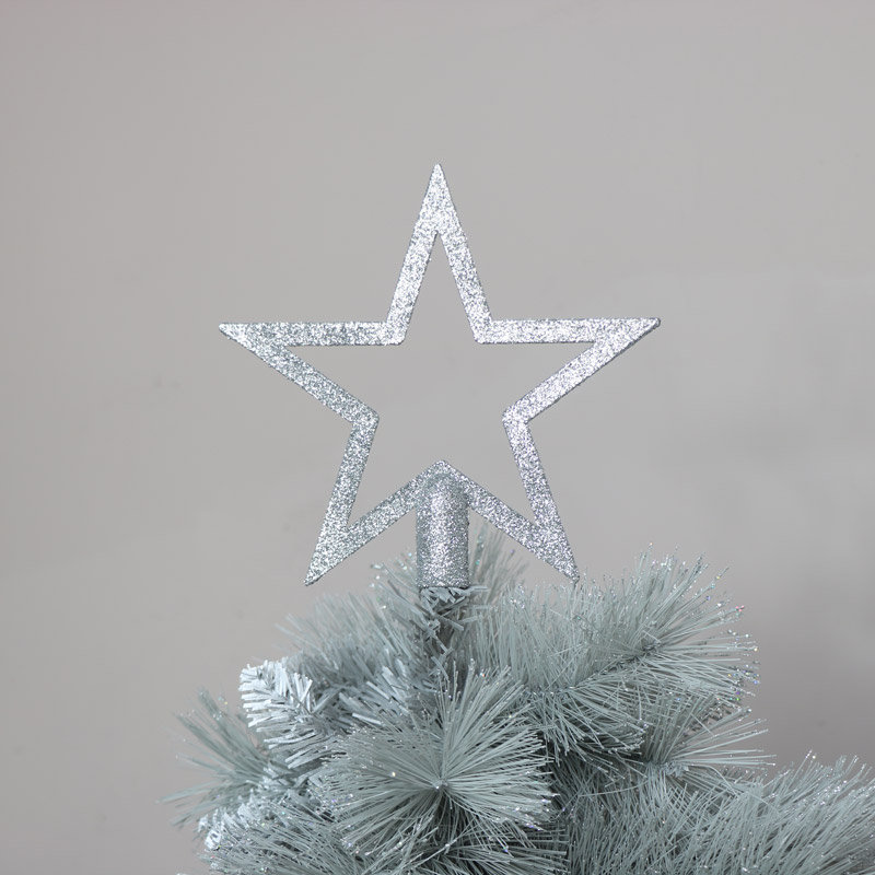Glitter Christmas Star Tree Topper, Silver