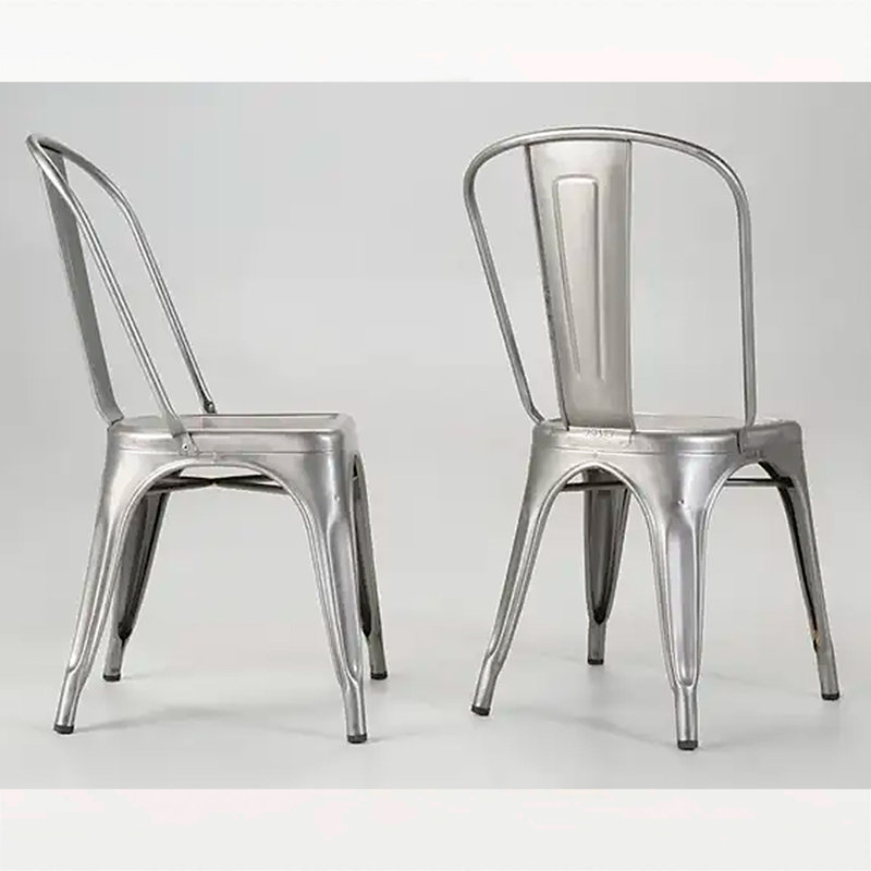 Isaul 15'' H Metal Side Chair, Silver
