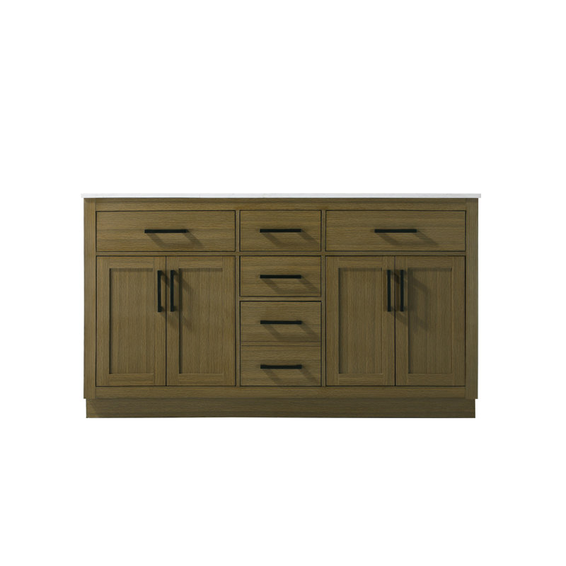 Ahner 60 inch Double Bathroom Vanity, Chestnut Brown