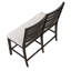 Banc à hauteur de comptoir de style classique à finition foncée, siège 100% rembourré beige texturé, support de 250 lb, banc de profondeur d'assise de 43 po, finition, dossier en bois, capacité, largeur de 24 po