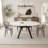 5 Pieces Dining Table Set, Expandable Dining Table With 4 Cushioned Dining Chairs