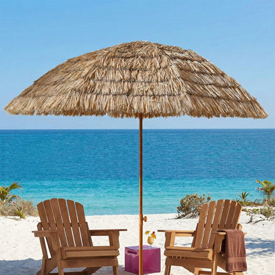 Parasol de patio de 8 pi Tiki, parasol de plage tropicale Hap Hawaiian Hula