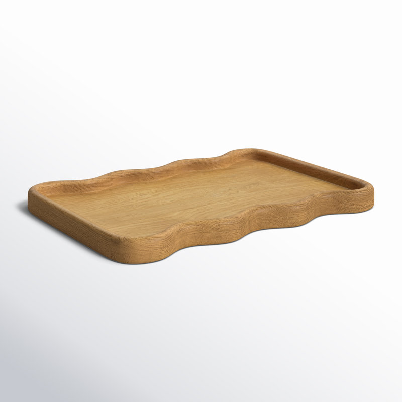 Almandine Solid Wood Tray, Brown, 1.5" H x 19.25" W x 13.1" D