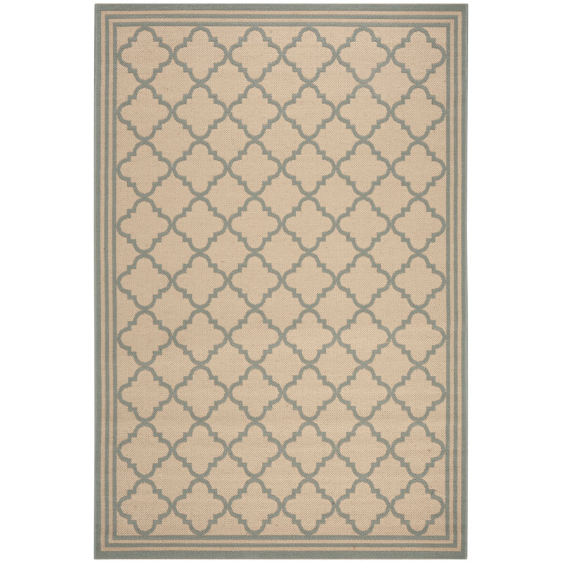 Kittrell Looped/Hooked Aqua Indoor/Outdoor Rug, Rectangle 160 x 229 cm