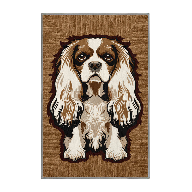  Washable Cavalier King Charles Spaniel Dogs Area Rug, Rectangle 2' x 3'