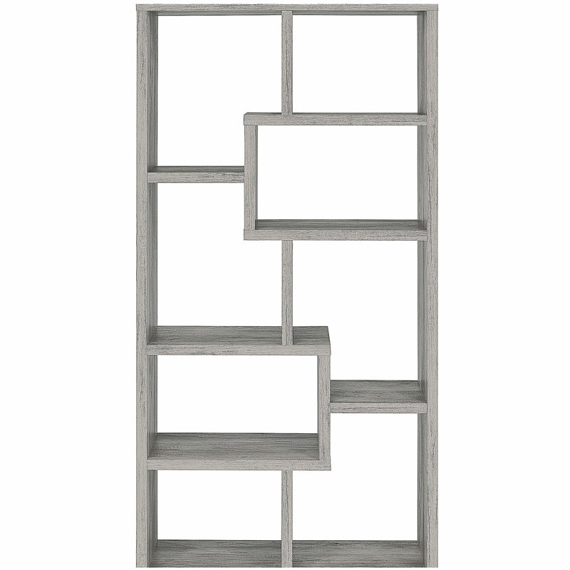 Bibliothèque à 7 tablettes, gris