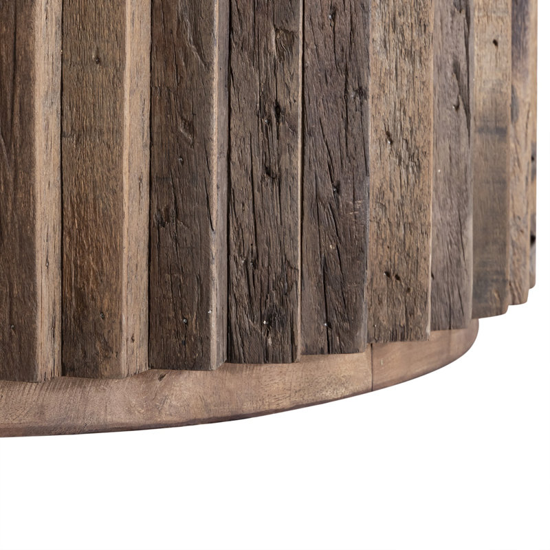 Table basse en bois naturel de 31 po de diamètre, H 18 po x L 31 po x l 31 po