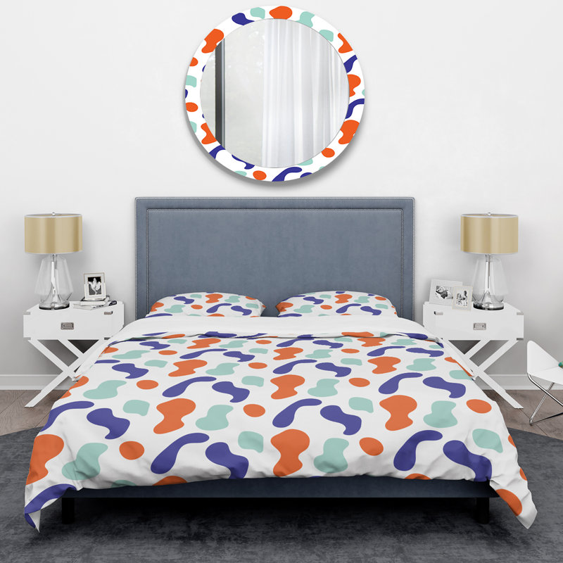 Trendy Orange Camouflage Polyester Camouflage Duvet Cover