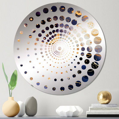 Miroir mural spiral doré