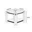 Table de bout carrée en acier inoxydable, verre trempé double couche avec rangement caché-1691247592