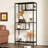 71"H 4 Tier Durable Steel Bookcase, Storage and Display Bookshelf For Home Office and Living Room