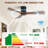 52" Smart Black Flush Mount 3-Blade Solid Wood Ceiling Fan (No Light), With Smart Speakers/Apps/Remote Control-1809600274
