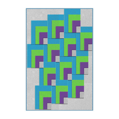 Tapis bleu à motif géométrique Kistler