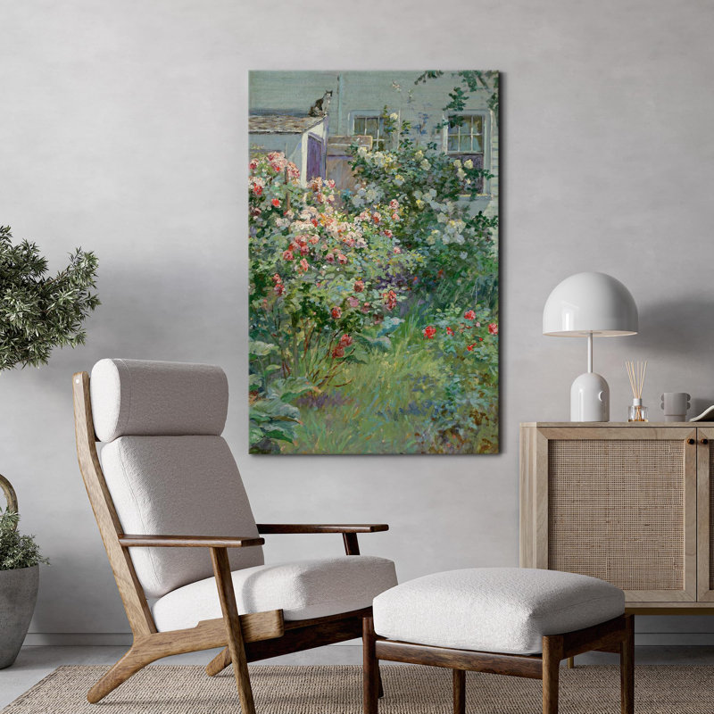 Maison de campagne rustique, fleurs sauvages, illustrations, art moderne, botanique, ferme florale, Toile tendue