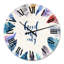 Vibrant Blue Feather Good VIbes Only - horloge murale bohème et éclectique-60282035