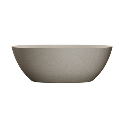61'' Freestanding Orange Bathtub, Solid Surface, Overflow And Pop - Up Drain, Smooth Delicate Touch Surface Soaking Resin Stone, Easy To Clean, Good Insulation