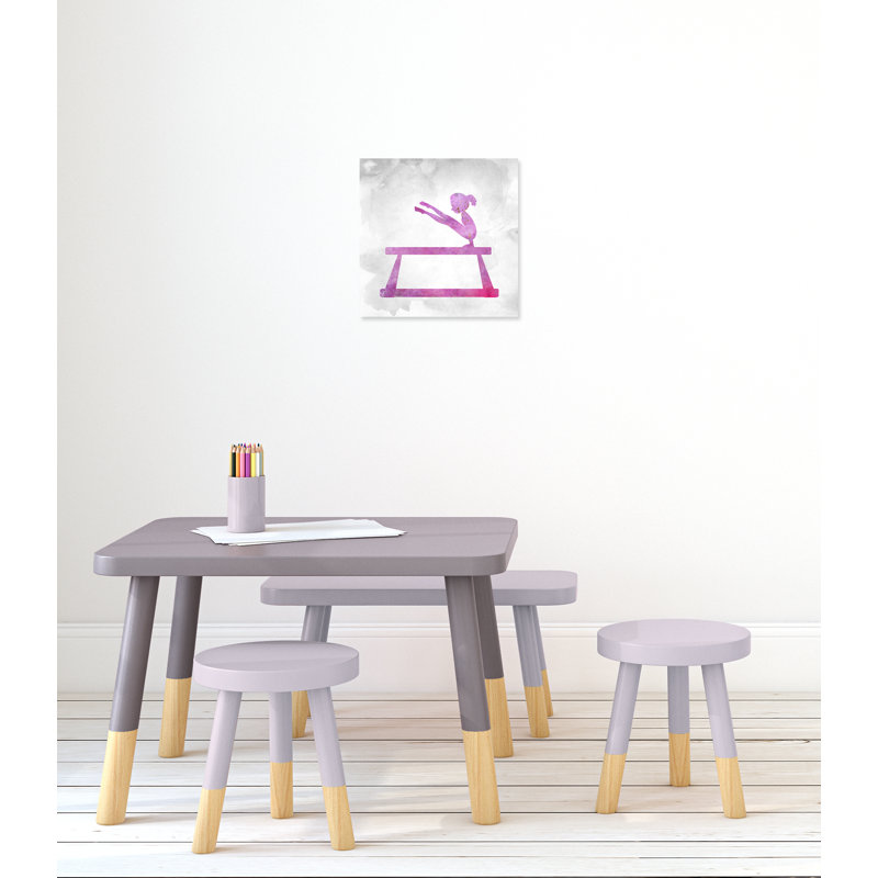 Gymnastique 3, impression sur papier, H 16 po x l 16 po x P 1,5 po, Toile