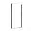Porte de douche pivotante semi-sans cadre en noir mat avec verre trempé épais de 1/4 po (6 mm)-120129694