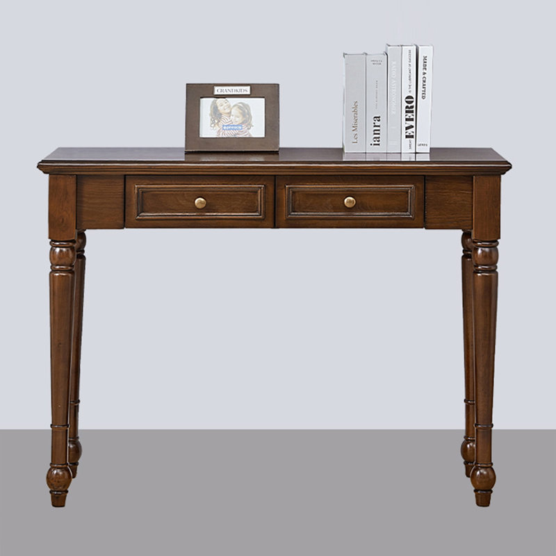 Solid Wood Rectangular Console Table, 29.92" H x 35.43" W x 13.78" D, Walnut