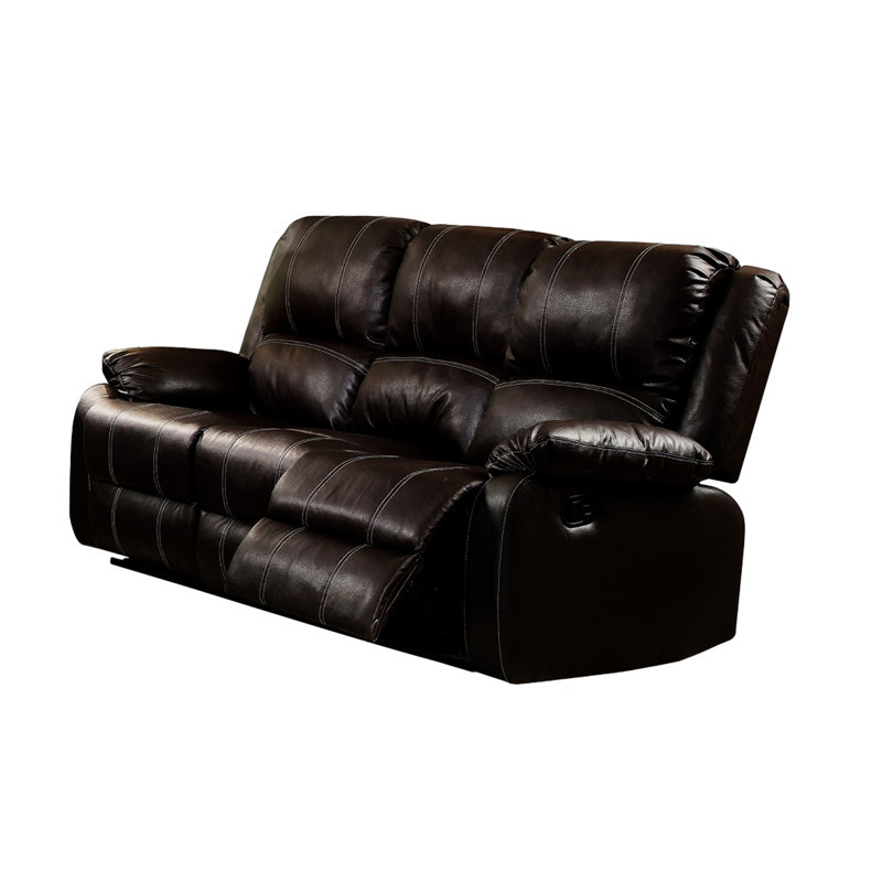 Canapé inclinable en cuir synthétique Zuriel, Brun