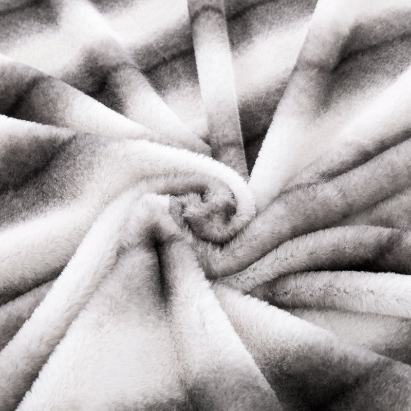 Cable Knit Throw Blanket, Gray