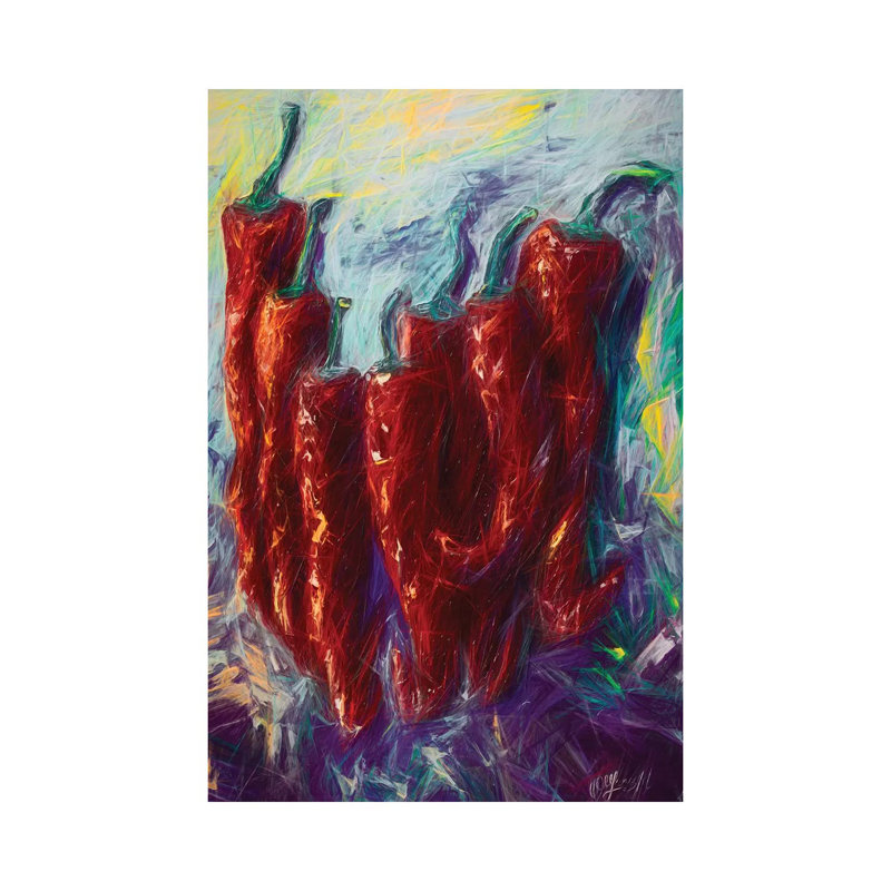 The Essence Of Jalapeno Abstract by OLena Art - Wrapped Canvas Gallery-Wrapped Canvas Giclée, 20.32 cm H x 30.48 cm W