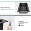 Évier de cuisine encastrable 15 po x 17 po - revêtu de céramique Nanotek noir brillant, évier simple en acier inoxydable de calibre 16