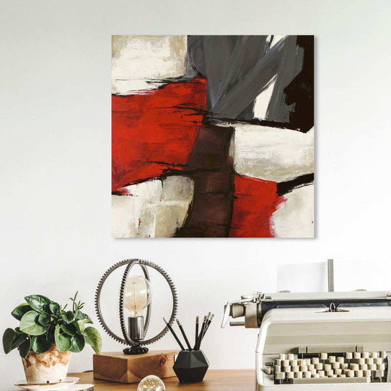 " Abstract Sai - Rubrum ", 12" H x 12" W, Wrapped Canvas, No Frame
