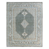 Jaipur Living Farwell Handknotted Medallion Blue Ivory Area Rug