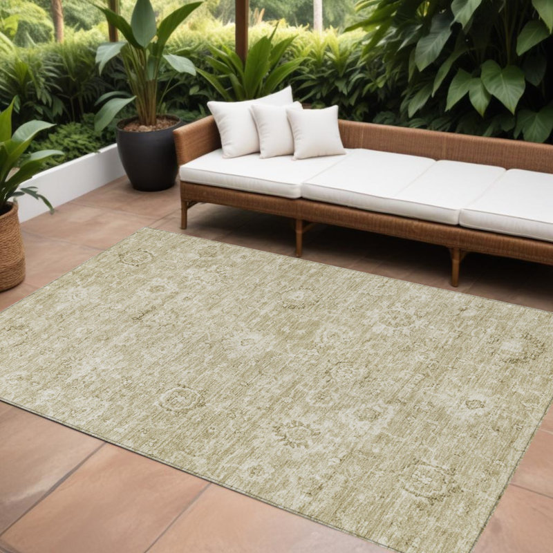 Tapis intérieur et extérieur lavable beige et brun 10 pi x 14 pi