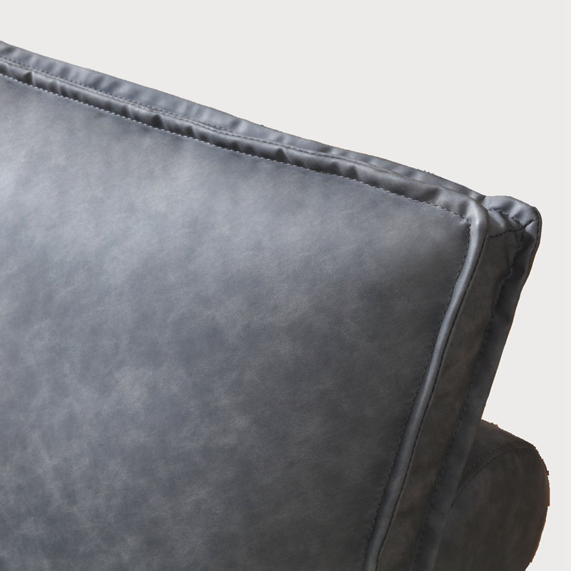 Canapé polyvalent en similicuir, Similicuir gris foncé