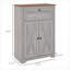 Buffet, armoire de rangement à portes doubles gris clair HOMcom Farmhouse | Panneau de particules | Conception anti-basculement