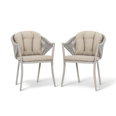 Premium All-Weather Wicker Outdoor Dining Armchair with Cushion