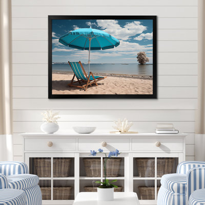 «Blue Beach Chair Monicol II II», reproduction d'art sur toile