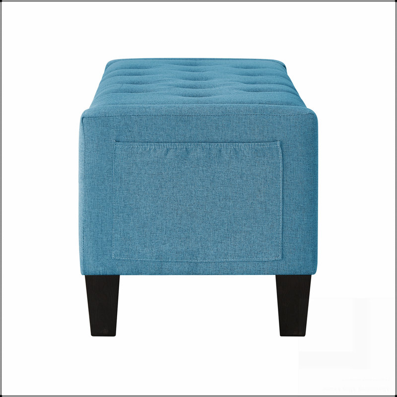Repose-pieds avec rangement, banc de repose-pieds avec charnière de sécurité, poids de 350 lb, banc de hall d'entrée rembourré avec sièges pour la chambre à coucher, le salon