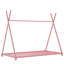 Lit plateforme simple en métal pour enfants - structure triangulaire, métal robuste, profil bas, espace de sommeil sécuritaire et imaginatif, rose-609363523