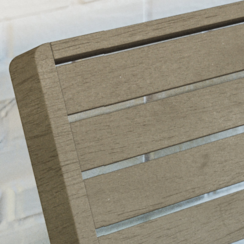 Gray Acacia Wood Outdoor Lounge Chair with Arms