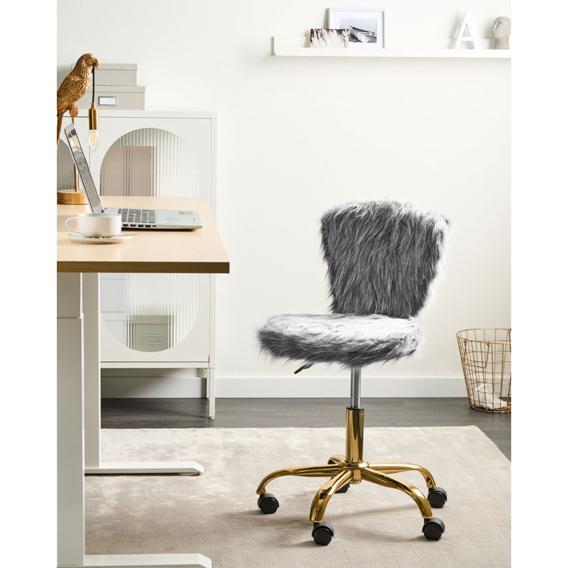Fairmont Park Faux Fur Side Chair, Grey