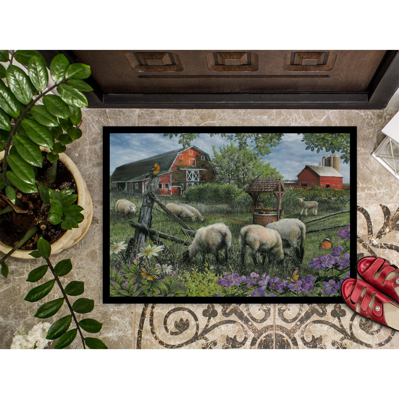 Tapis d'extérieur antidérapant Dracen Pleasant Valley Sheep Farm, 2 pi x 3 pi