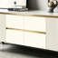 Meuble télé simple et léger de luxe blanc cassé