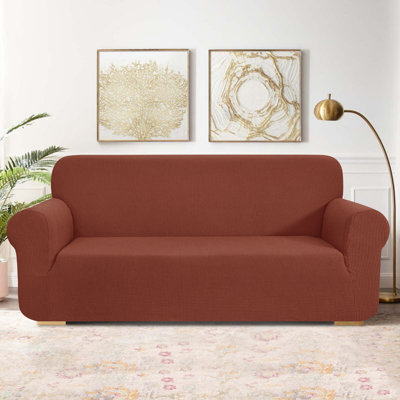 1 Piece Jacquard Spandex Stetch Box Cushion Loveseat Slipcover